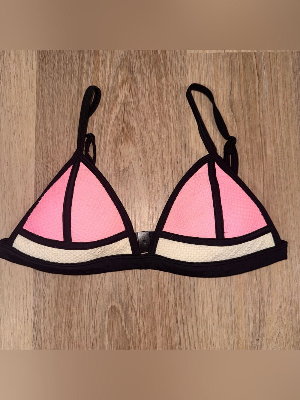 Triangl Pink & Black Bikini Top Bundle- Size Small